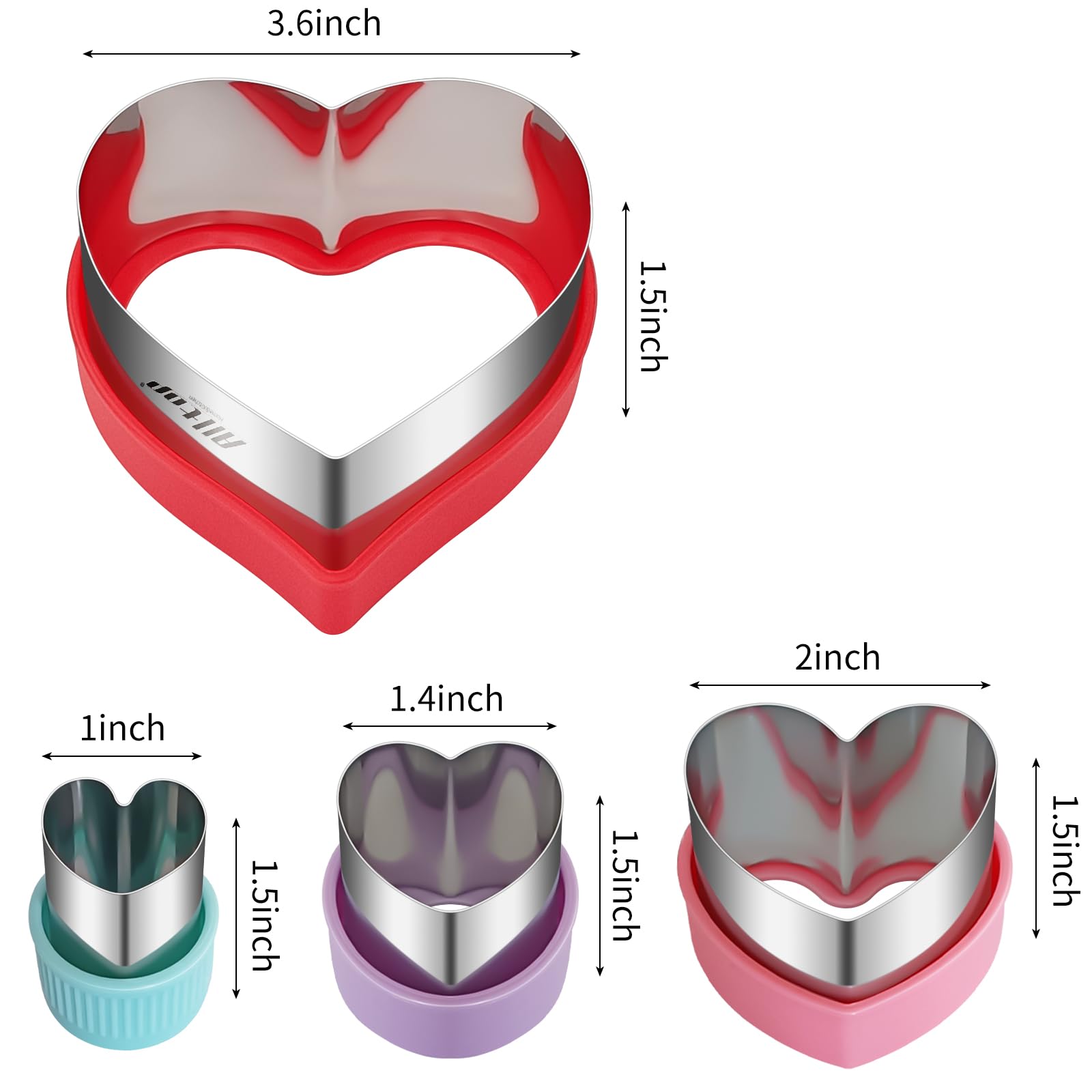 Alltop Heart-Shaped Cookie Cutter Set - 4 Size Biscuit Cutter For Valentine'S Day Baking, Romantic Dessert Decoration, Anniversa